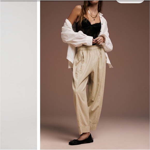 Free People Pants - Free People NWT Poplin Preppy Pull-On Ivory Pants